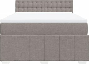 vidaXL Κρεβάτι Boxspring με Στρώμα Taupe 140x200 εκ. Υφασμάτινο