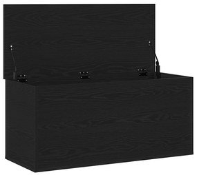 vidaXL Κουτί αποθήκευσης  με καπάκι Μαύρο Ξύλο 100x42x46 εκ. Επεξεργασμένο ξύλο