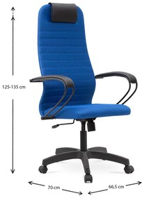 Καρέκλα γραφείου Darkness Megapap με διπλό ύφασμα Mesh χρώμα μπλε 66,5x70x125/135εκ. - Ύφασμα - GP008-0055