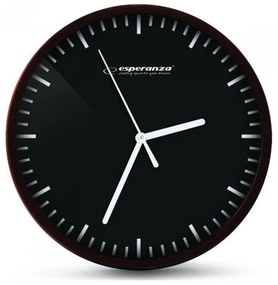 Ρολόι Τοίχου Budapest 20cm Μαύρο-όψη Ξύλου EHC010K ESPERANZA EHC010K