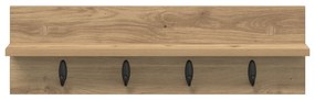 vidaXL Τοίχου Κρεμάστρα με ράφι artisan δρυς 60 x 10.5 x 18 εκ