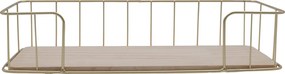 Μεταλλικό Ράφι Τοίχου με Ξύλινη Βάση 35x14x8cm