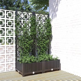 Ζαρντινιέρα Κήπου με Καφασωτό Μαύρο 80 x 40 x 121,5 εκ. από PP