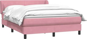 vidaXL Box Spring κρεβάτι με στρώμα ροζ 140x220 cm Βελούδινο