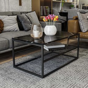 Τραπέζι Σαλονιού Με Ράφι (95x55x42) A-G Asude 854KLN4305 Black