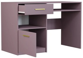 Σετ επίπλων Honolulu A108 (Μωβ), 411x200x58cm, Μωβ, Πλαστικοποιημένη μοριοσανίδα, Πόρτες ντουλάπας: Με μεντεσέδες, Καθρέφτης, Πόδια: Πλαστική ύλη