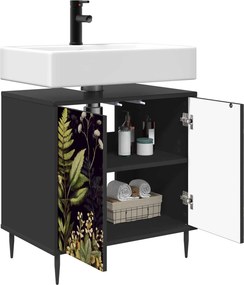 vidaXL Ντουλάπι Μπάνιου RHENEN Μαύρη Δρυς 60 x 40 x 61 εκ