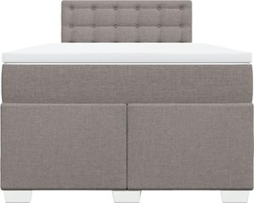 vidaXL Κρεβάτι Boxspring με Στρώμα Taupe 120x190 εκ. Υφασμάτινο