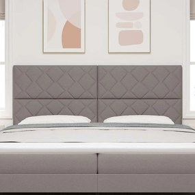 vidaXL LED κεφαλάρι Taupe ύφασμα