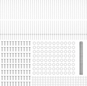 vidaXL Εξωτερική εξάγωνη περίφραξη με στήλη 100 x 1,6 μ Ασημί Δίχτυ