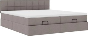 vidaXL Οθωμανικό κρεβάτι με στρώματα Taupe 160x200cm ύφασμα