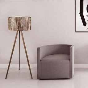 Φωτιστικό δαπέδου Rosling Megapap Mdf/ύφασμα/Pvc χρωμα καρυδί/καφέ 38x21x140εκ.