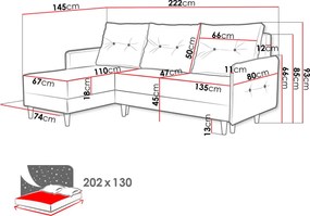Γωνιακός καναπές Fern-Kafe