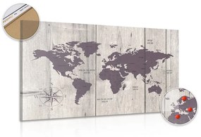 Εικόνα σε καφέ φελλό χάρτη σε ξύλινο φόντο - 90x60  flags