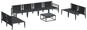 vidaXL Σετ Καναπέ Κήπου 9 pcs Ανθρακί Ατσάλι