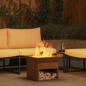 vidaXL Φωτιά Σκ rusty 50 x 50 x 40 cm Ατσάλι σκληρυθέν στον αέρα