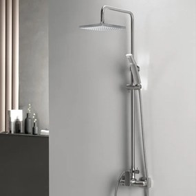 Eurorama Quadra Inox Μπαταρία Ντουζιέρας,Tηλέφωνο,Στήριγμα Τηλεφώνου+Σπιράλ Εκτροπέας Eντοιχισμού 3 Eξόδων 144065-110