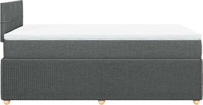 vidaXL Κρεβάτι Boxspring με Στρώμα Σκούρο Γκρι 120x200 εκ. Υφασμάτινο
