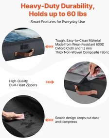 VEVOR Under Bed Storage with Wheels 36x18.1x7.3 In Rolling Storage Bags 2 Pack