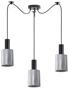 Φωτιστικό Οροφής Τρίφωτο Homelighting 77-8485 Black/Smoked