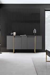 Κονσόλα Ανθρακί / Χρυσό FLUPER 160x35x80
