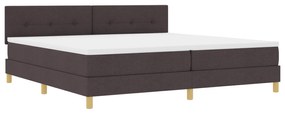 vidaXL Box Spring Κρεβάτι με Στρώμα & LED Καφέ 200x200 εκ. Ύφασμα