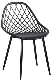 CHAIR POLYPROPYLENE  BLACK WITH MATTE BLACK METAL LEGS 52x53x82Hcm.