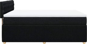 vidaXL Κρεβάτι Boxspring με Στρώμα Μαύρο 160x200 εκ. Υφασμάτινο