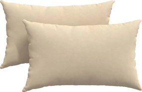 vidaXL Μαξιλάρι Καναπέ 2 pcs Κρεμ 50 x 30 cm ύφασμα