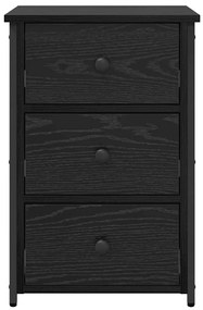 vidaXL Κομοδίνο με συρτάρι Μαύρη δρυς 40 x 36 x 60 εκ