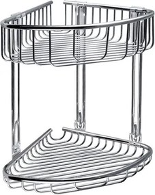 Karag Reti Chrome 9639 - Γωνιακό Καλάθι Μπάνιου Χρωμε Διπλό