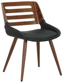 Καρέκλα Brody pu μαύρο-πόδι καρυδί 51x55x76 εκ.