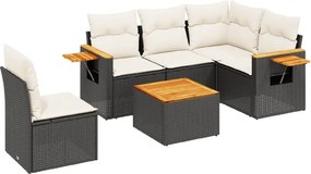 vidaXL Patio Sofa Set 6-θέσια Black and Cream