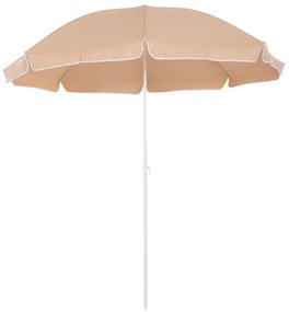 BEACH UMBRELLA WITH 8 FIBERGLASS SPOKES 2.00m  MOCHA COLOR-WHITE POLE