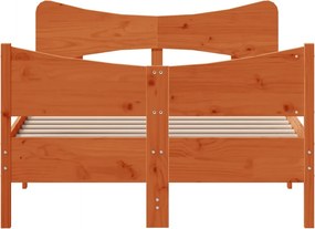 vidaXL Σκελετός Κρεβ. Χωρίς Στρώμα Καφέ Κεριού 120x190 εκ Μασίφ Πεύκο
