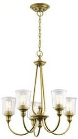 Πολυέλαιος Κρεμαστό Φωτιστικό 5xE27 Waverly Elstead Lighting-KL-WAVERLY5-NBR-Ορείχαλκος KL-WAVERLY5-NBR