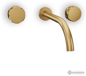 Eurorama Eletta Chester Light Gold Brushed Μπαταρία Νιπτήρα Εντοιχισμού 3 οπών
