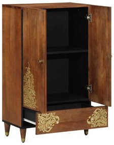 vidaXL Highboard με ράφι Καφέ 60 x 33.5 x 100 εκ. Μασίφ ξύλο μάνγκο