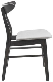 Καρέκλα Orlean pakoworld ξύλο rubber wood rustic grey-ύφασμα γκρι
