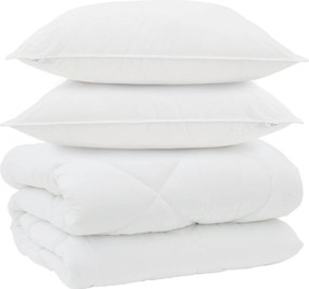 vidaXL Χειμερινό Παπλωματοθήκη με μαξιλάρι 3 pcs Λευκό Μικροΐνες