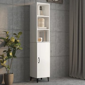vidaXL Ντουλάπι Γυαλ. Λευκό 34,5 x 34 x 180 εκ. από Επεξεργασμένο Ξύλο