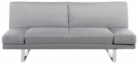 Καναπές κρεβάτι Berwyn 1646, Λειτουργία ύπνου, Ανοιχτό γκρι, 190x89x81cm, Πόδια: Μέταλλο