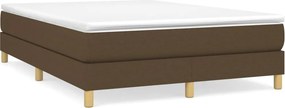 vidaXL Κρεβάτι Boxspring με Στρώμα Σκούρο Καφέ 140x200 εκ Υφασμάτινο