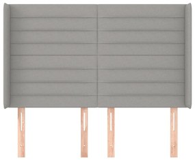 vidaXL Κεφαλάρι με Πτερύγια Ανοιχτό Γκρι 147x16x118/128 εκ. Υφασμάτινο