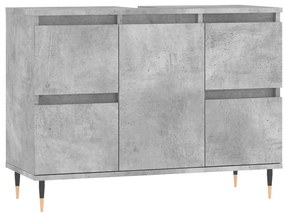 vidaXL Ντουλάπι Μπάνιου Γκρι Σκυροδέματος 80x33x60 εκ. Επεξ. Ξύλο