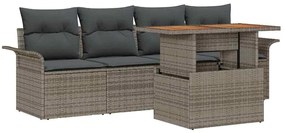 vidaXL Σετ Καναπέ Κήπου με μαξιλάρι 5 pcs Γκρι 100 x 55 x 73 εκ
