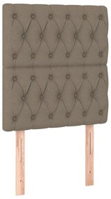 vidaXL Κρεβάτι Boxspring με Στρώμα &amp; LED Taupe 80x200 εκ. Υφασμάτινο