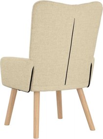 vidaXL Πολυθρόνα Κρεμ 63 x 67 x 94 εκ. Ύφασμα και κόντρα πλακέ