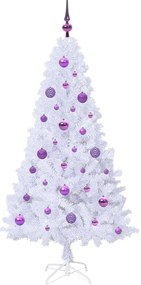 vidaXL Τεχνητό Χριστουγεννιάτικο Δέντρο Λευκό 150 cm PVC και Ατσάλι