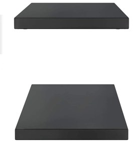vidaXL Ράφια Τοίχου 2 τεμ. Μαύρο 100x30x3 εκ. Ανοξείδωτο Ατσάλι